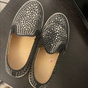 Vince Camuto slip ons silver rivets